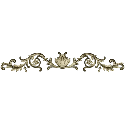 Rococo Floral Scroll STL for CNC - High-Relief 3D Model