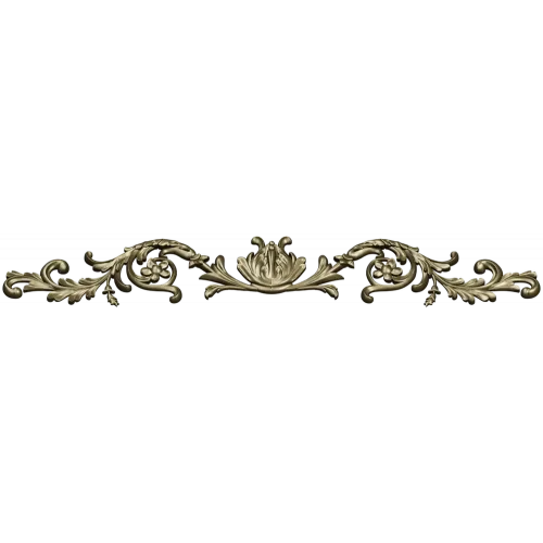 Rococo Floral Scroll STL for CNC - High-Relief 3D Model