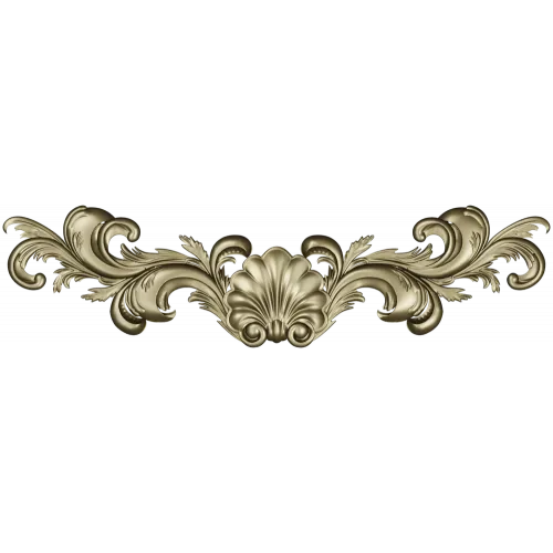 Shell & Acanthus Horizontal Applique STL 3D Model for CNC