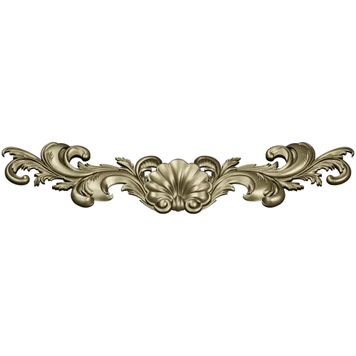 Shell & Acanthus Horizontal Applique STL 3D Model for CNC