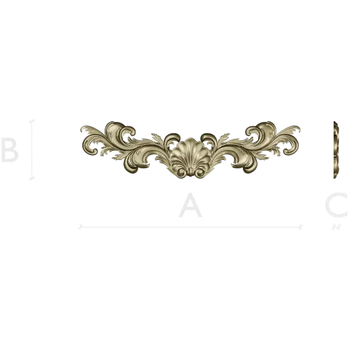 Shell & Acanthus Horizontal Applique STL 3D Model for CNC