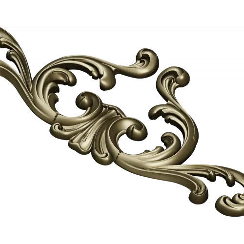 Rococo Acanthus Cartouche STL 3D model for CNC
