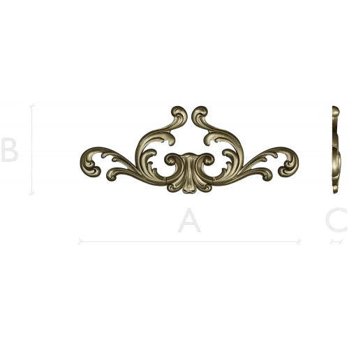 Rococo Acanthus Cartouche STL 3D model for CNC
