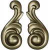 Acanthus Scroll Applique STL - high-relief 3D model for CNC