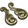 Acanthus Scroll Applique STL - high-relief 3D model for CNC