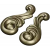 Acanthus Scroll Applique STL - high-relief 3D model for CNC