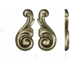 Acanthus Scroll Applique STL - high-relief 3D model for CNC