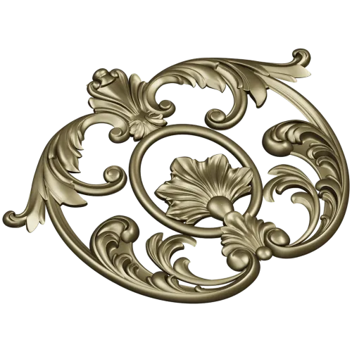 Baroque Shell Cartouche - STL 3D Model for CNC