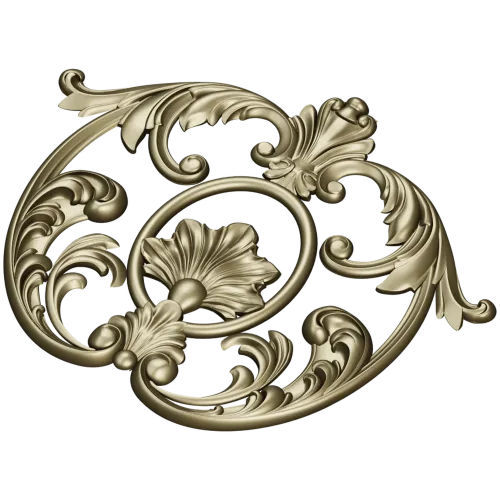Baroque Shell Cartouche - STL 3D Model for CNC
