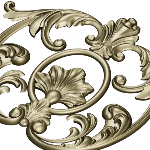 Baroque Shell Cartouche - STL 3D Model for CNC