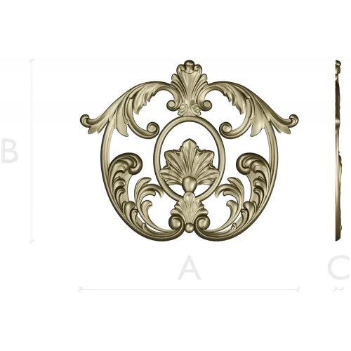 Baroque Shell Cartouche - STL 3D Model for CNC