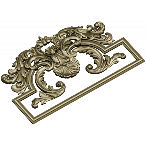 Rococo Acanthus Pediment STL for CNC milling