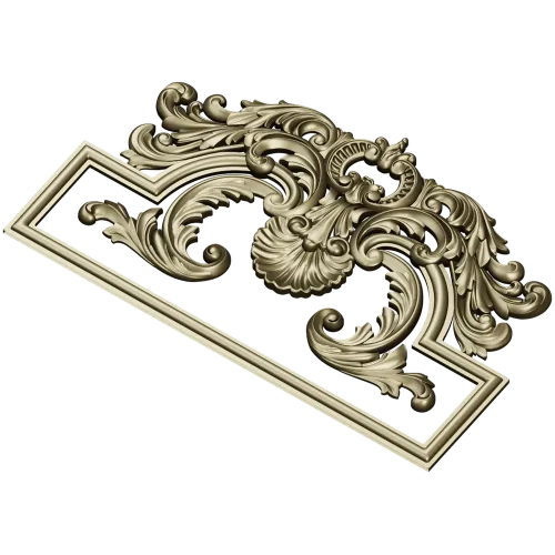 Rococo Acanthus Pediment STL for CNC milling