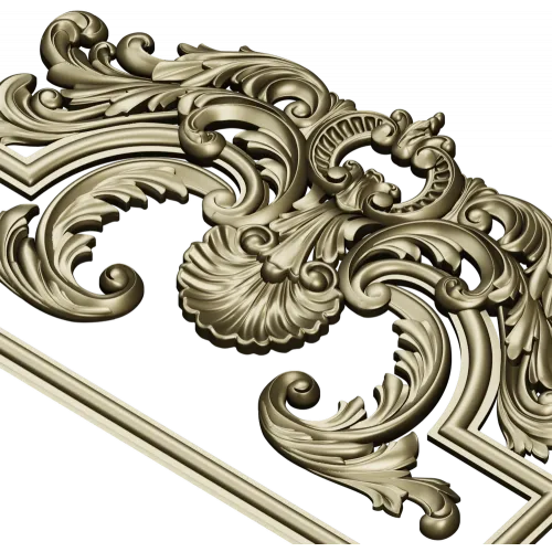 Rococo Acanthus Pediment STL for CNC milling