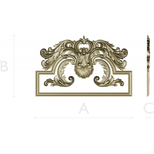 Rococo Acanthus Pediment STL for CNC milling