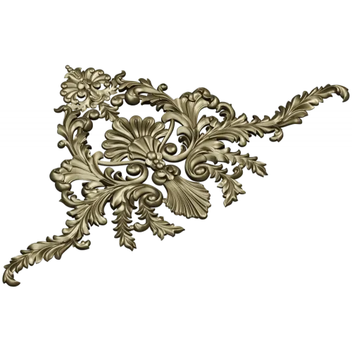 Aurielle Acanthus Cartouche - STL 3D model for CNC