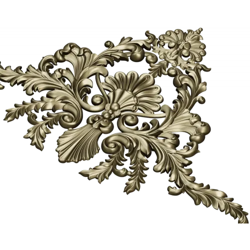 Aurielle Acanthus Cartouche - STL 3D model for CNC