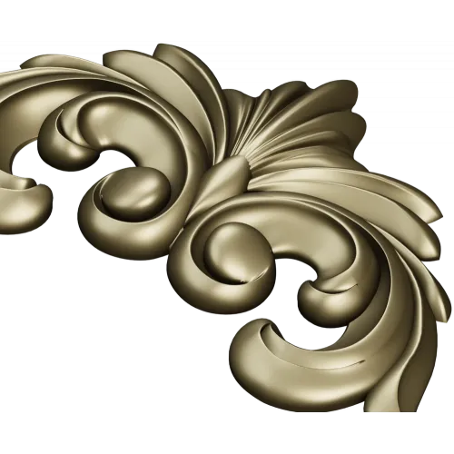 Рельефный картуш с акантовыми листьями - 3D модель STL для ЧПУ