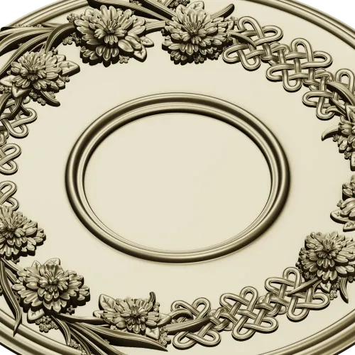 Floral Wreath Medallion STL for CNC