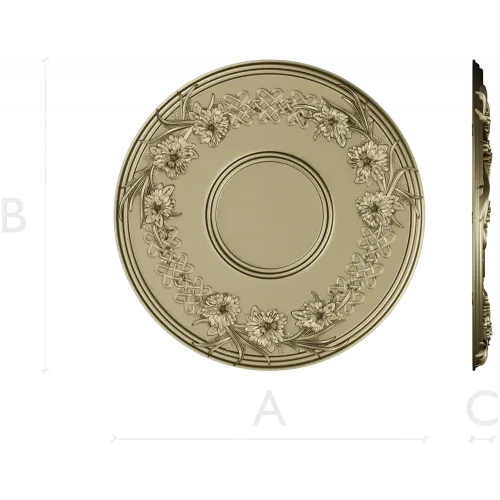 Floral Wreath Medallion STL for CNC