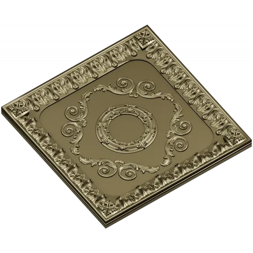 Aurelia Rosette Panel - Baroque Square Decorative STL