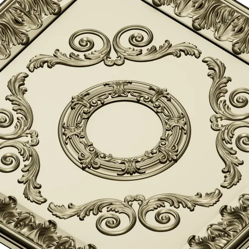 Aurelia Rosette Panel - Baroque Square Decorative STL