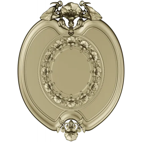 Oval Floral Medallion - STL 3D Model for CNC Routing