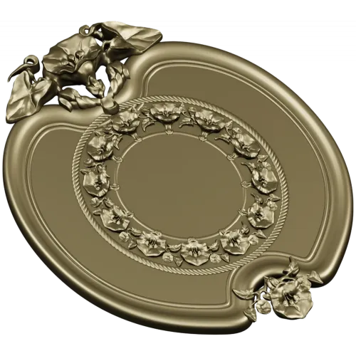 Oval Floral Medallion - STL 3D Model for CNC Routing