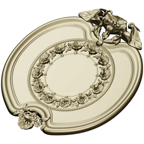 Oval Floral Medallion - STL 3D Model for CNC Routing