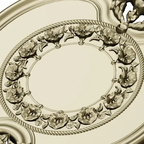 Oval Floral Medallion - STL 3D Model for CNC Routing
