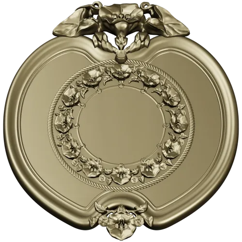 Oval Floral Medallion - STL 3D Model for CNC Routing
