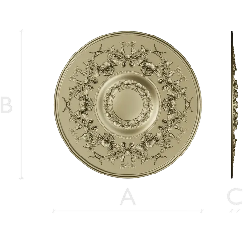 Victorian Floral Rosette - STL 3D Model for CNC Milling