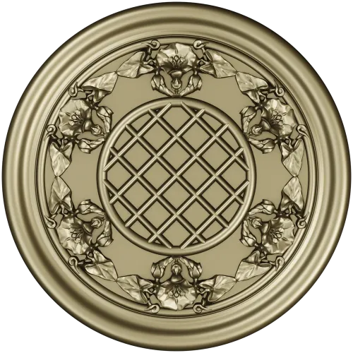Round Floral Rosette STL for CNC Milling