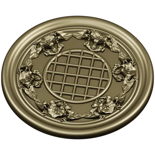 Round Floral Rosette STL for CNC Milling