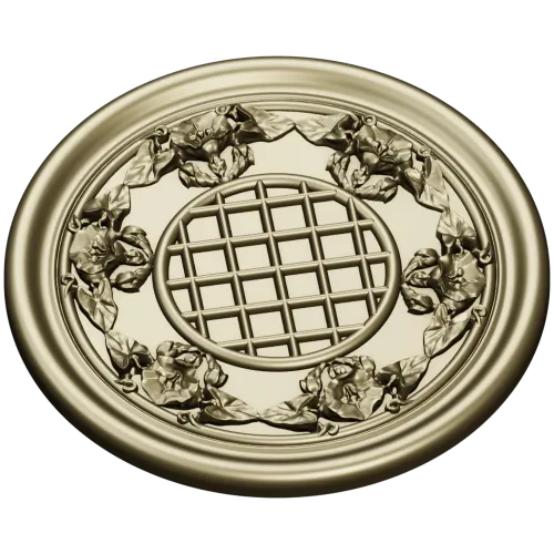 Round Floral Rosette STL for CNC Milling
