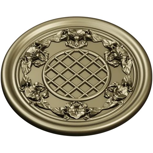 Round Floral Rosette STL for CNC Milling