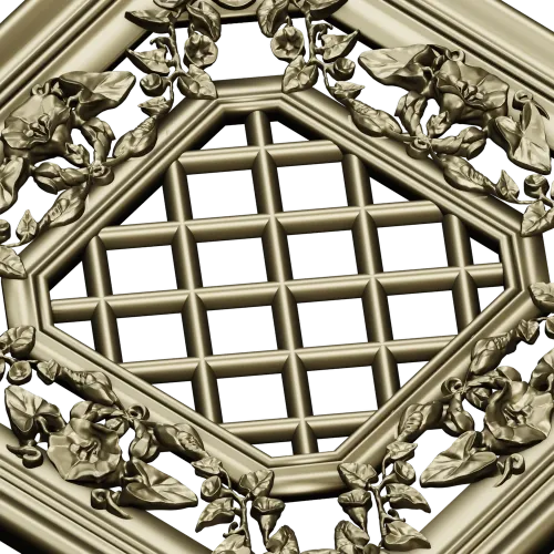 Octagonal Floral Lattice 3D STL for CNC