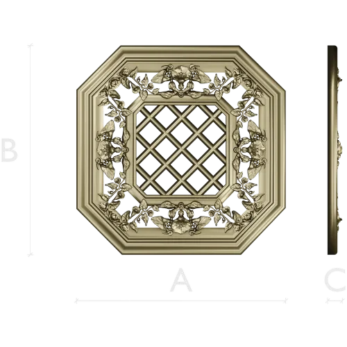 Octagonal Floral Lattice 3D STL for CNC