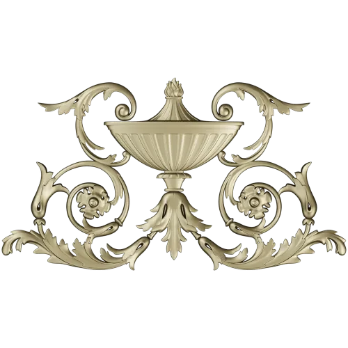 Acanthus Urn Cartouche - STL 3D model for CNC routing