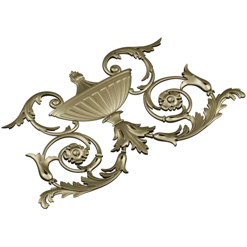 Acanthus Urn Cartouche - STL 3D model for CNC routing