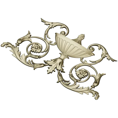 Acanthus Urn Cartouche - STL 3D model for CNC routing