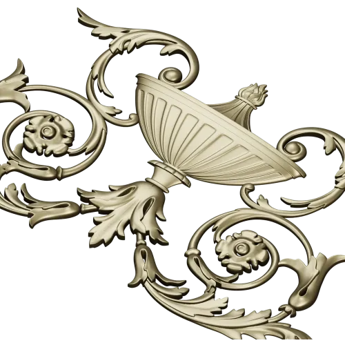 Acanthus Urn Cartouche - STL 3D model for CNC routing