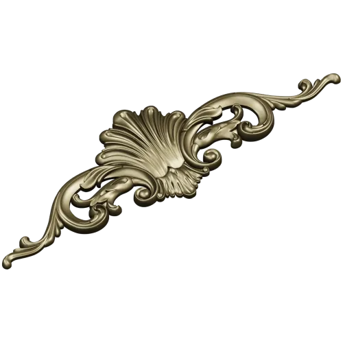 Rococo Shell Cartouche - STL 3D Model for CNC