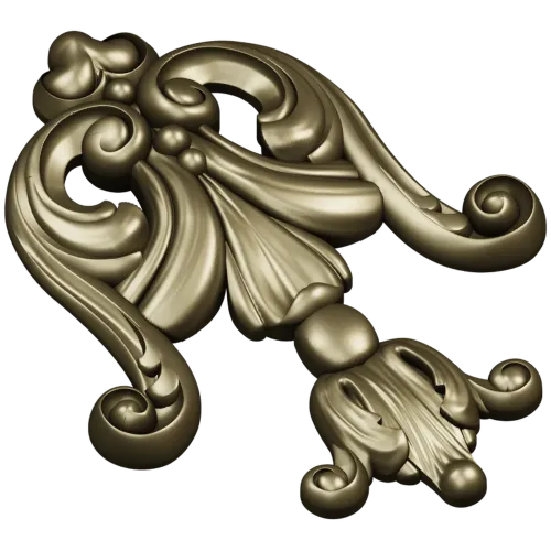 Rococo Acanthus Tassel STL for CNC