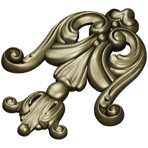 Rococo Acanthus Tassel STL for CNC