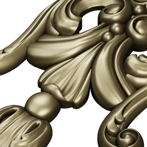 Rococo Acanthus Tassel STL for CNC