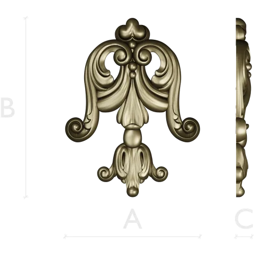 Rococo Acanthus Tassel STL for CNC