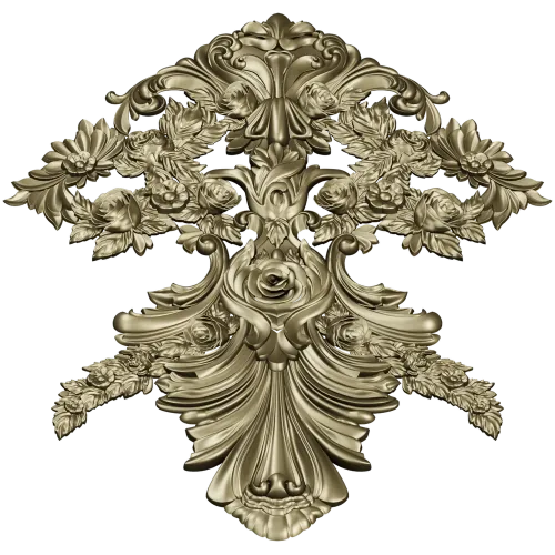 Акантовый картуш с розами - 3D модель STL для ЧПУ