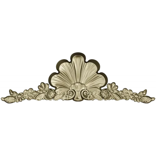 Shell & Garland Crest - STL 3D model for CNC carving