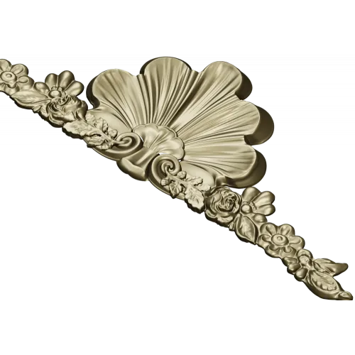 Shell & Garland Crest - STL 3D model for CNC carving